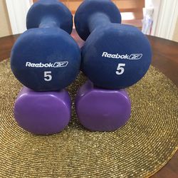 5 lb pound dumbell hand weight sets blue or purple your choice