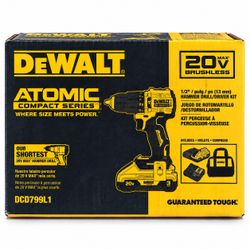 DEWALT ATOMIC DCD799L1 20V MAX Brushless 1/2” Hammer Drill Kit 3Ah Battery // LAST ONE