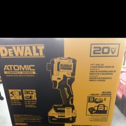 Dewakt 20v  1/4 3-speed Impact Kit Atomic New 
