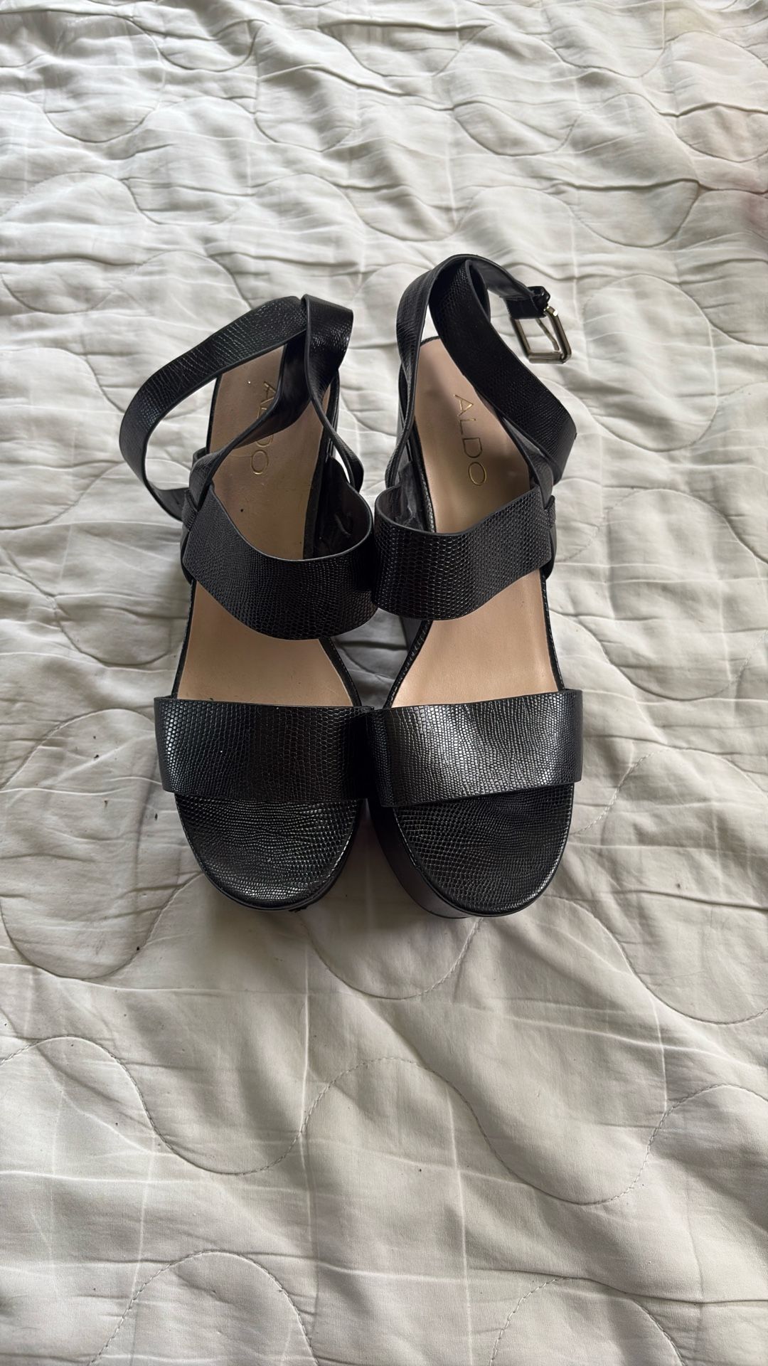 Used ALDO black Wedges