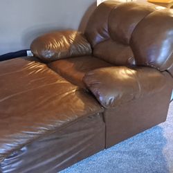 Lane leather reclining chaise