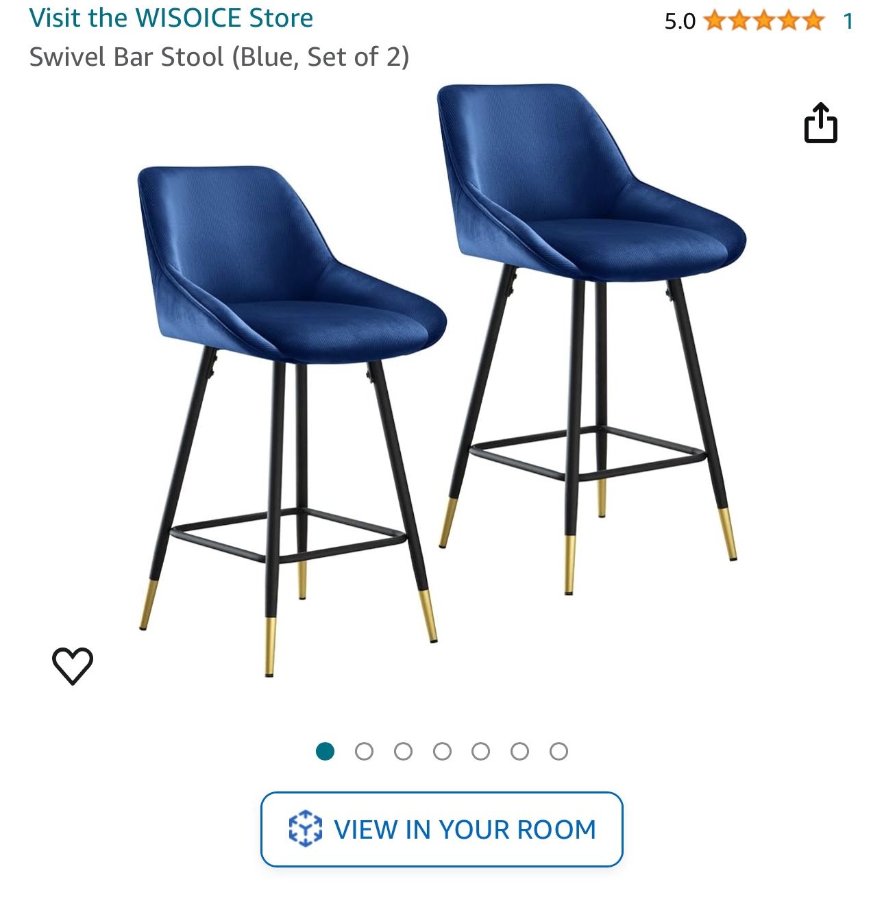 2 Velvet bar Stools