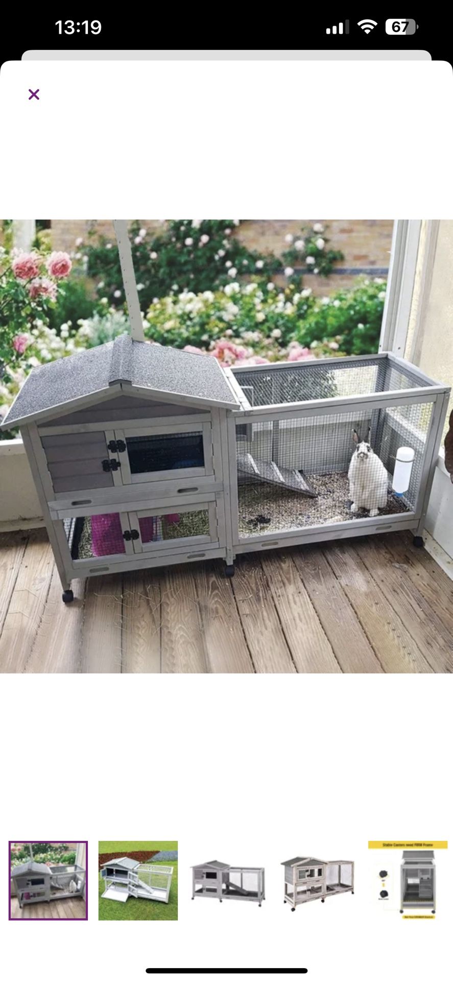 Indoor Outdoor Rabbit Hutch Guinea Pig Cage Bunny Cage for Sale in