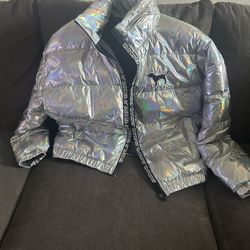 Victoria’s Secret Pink Metallic Coat, Medium New Without Tag