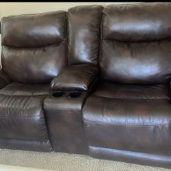 Double Leather Recliner PRICE DROP