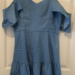 Blue After Market Size Medium Cold Shoulder Mini Dress