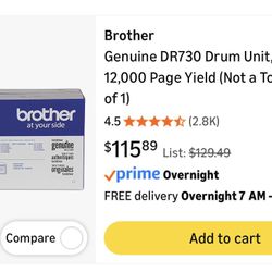 (2) DR - 730 Drum Units For The Price Of One 