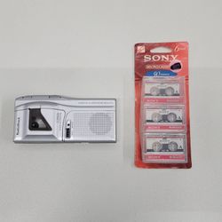 RadioShack Telephone Microcassette Recorder 43-476 With 5 Pack Sony Tapes MC-90