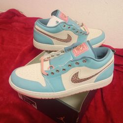 Air Jordan 1 Low SE Denim Turo Okey Blue Men Size 12