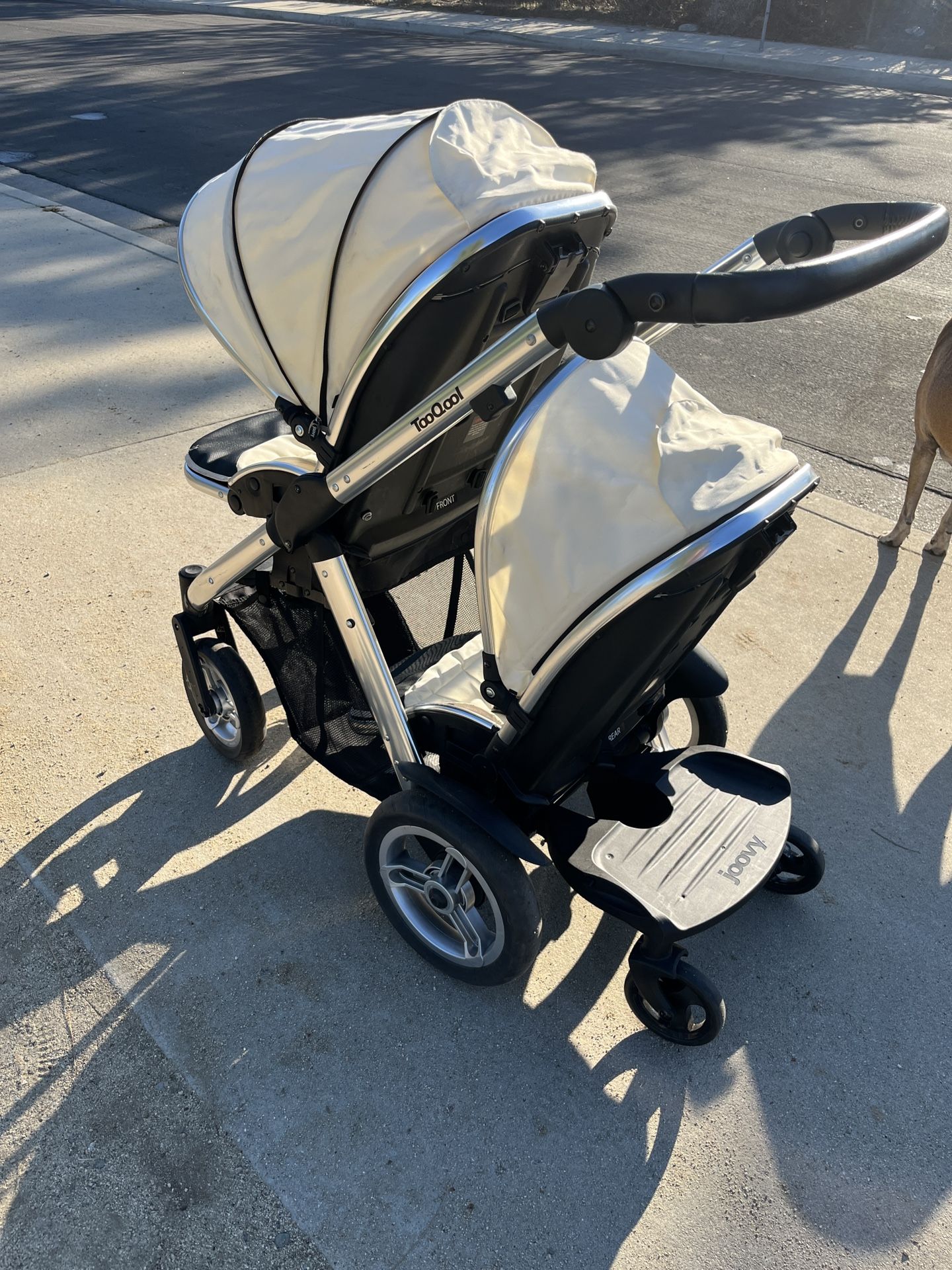 Double Stroller With Ride On Platform 
