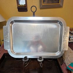 Vintage Aluminum Nautical Ship Serving Tray