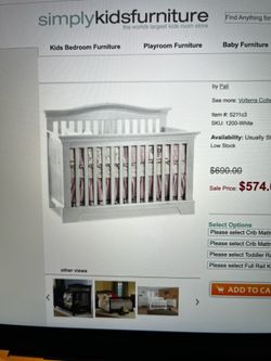 Convertible Crib, Chest and and Dresser