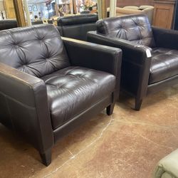 Pair Of Leather Chairs 