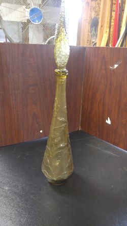 Vintage Amber tall genie bottle