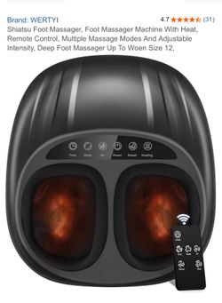 Foot Massager with Heat : Shiatsu Electric Foot Massagers Machine with Vibration & Compression for Plantar Fasciitis & Neuropathy