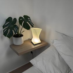 Modern 3D printed spiral lamp adjustable warm to white light