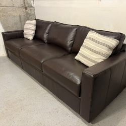 Leather Couch, Custom Room & Board, 99”