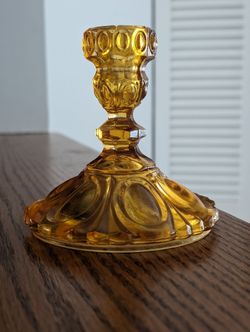 Amber Glass Candle Stick