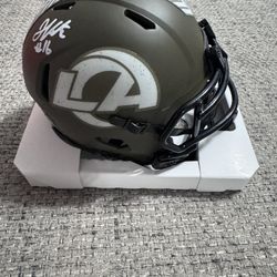 Josh Karty Signed Autograph STS Mini Helmet - Beckett Coa - L.A. Rams