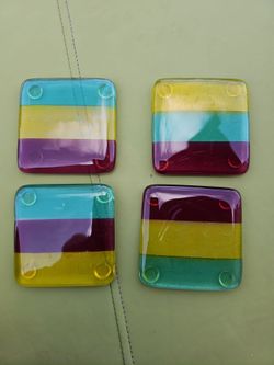 Vintage glass coasters