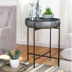 Glitzhome Galvanized Farmhouse Serving Table 