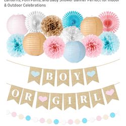Gender reveal decorations