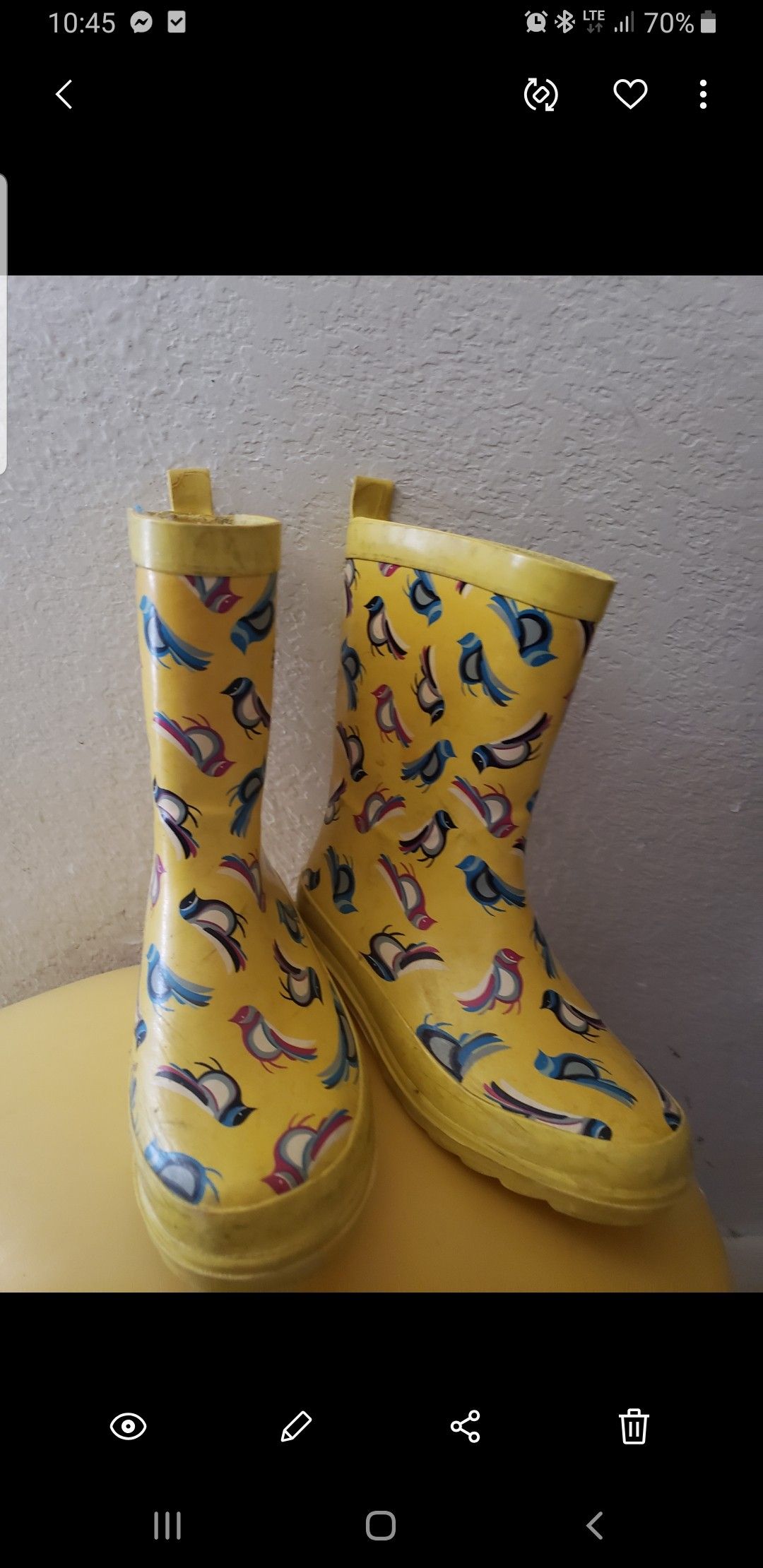Rain boots size 10