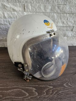 Vintage Military Pilot Flight Helmet CAL-MIL Model AD10P0B9B Sz 7-71/8 - SEE DESCRIPTION