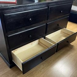 6 drawer  pine black