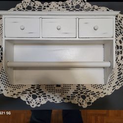 Wood  Shelf 3 Drawer With Hanging Rod 