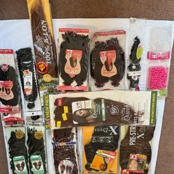 Bundle: 23 Hair Packs for Braids/Twists/Locs + 4 Packs of Hair Beads
