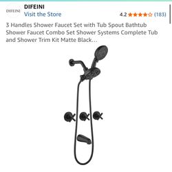 Complete Tub And Shower Set Black Matte New $90