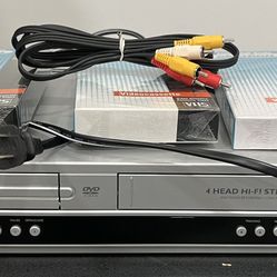 WORKING Philips DVD Video VCR Combo Player 4 Head 3 Blank VHS T-120 RCA Cable