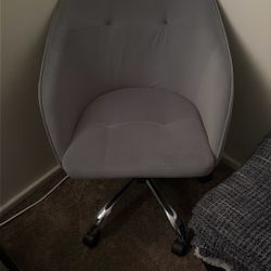 Swivels Grey Velvet Desk/vanity Chair 