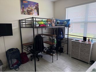 Loft style twin bed w/ desk and mattress available