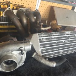 Turbo Parts . Top Mount Turbo Manifold.  Turbo and Intercooler 