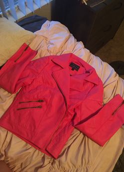 Brand new pink leather jacket
