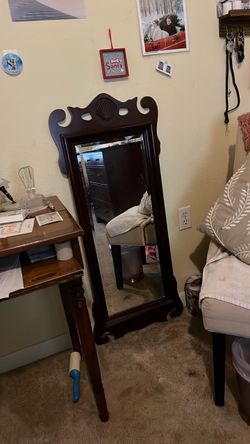 Dark wood mirror
