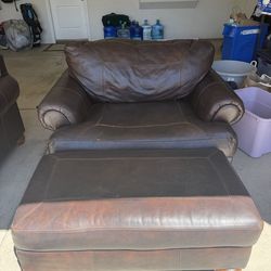 Leather couch and chair
