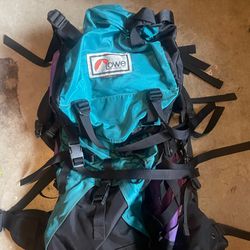 Lowe Alpine Systems Backpacking Backpack Vintage Blue and Pink