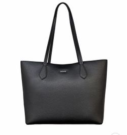DKNY Black Leather Tote Bag