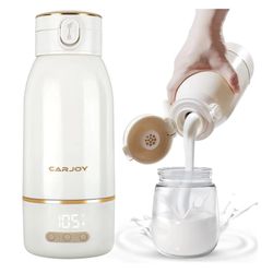 Portable Bottle Warmer [NEW], 17oz Fast Heating Portable Bottle Warmer for Travel with 2Hours Super Fast Charging, 500mL Big Capacity Baby Bottle Warm