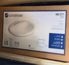 Glacier bay drop in bathroom sink *New*