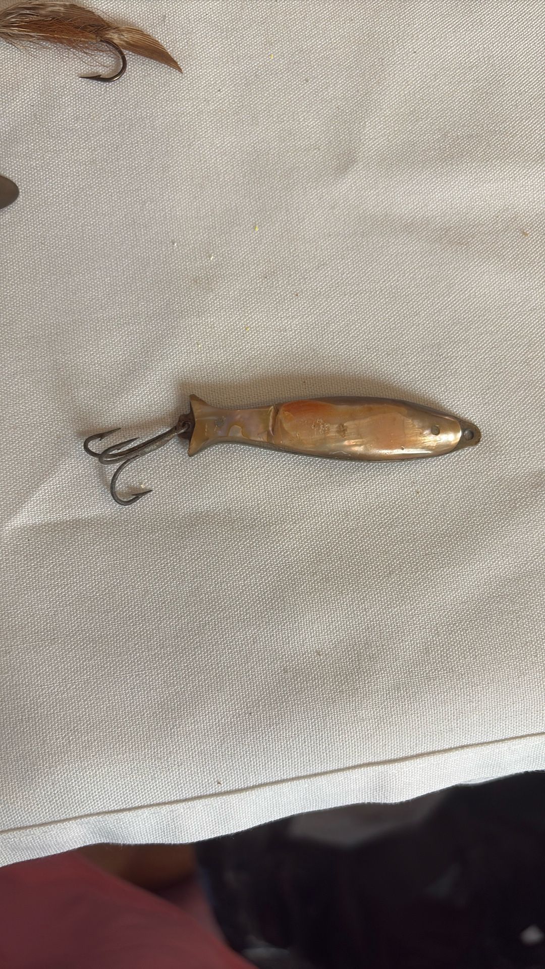 Vintage Mother Of Pearl & Brass Lure