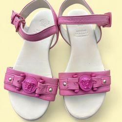 Youth Versace pink leather sandals size 32
