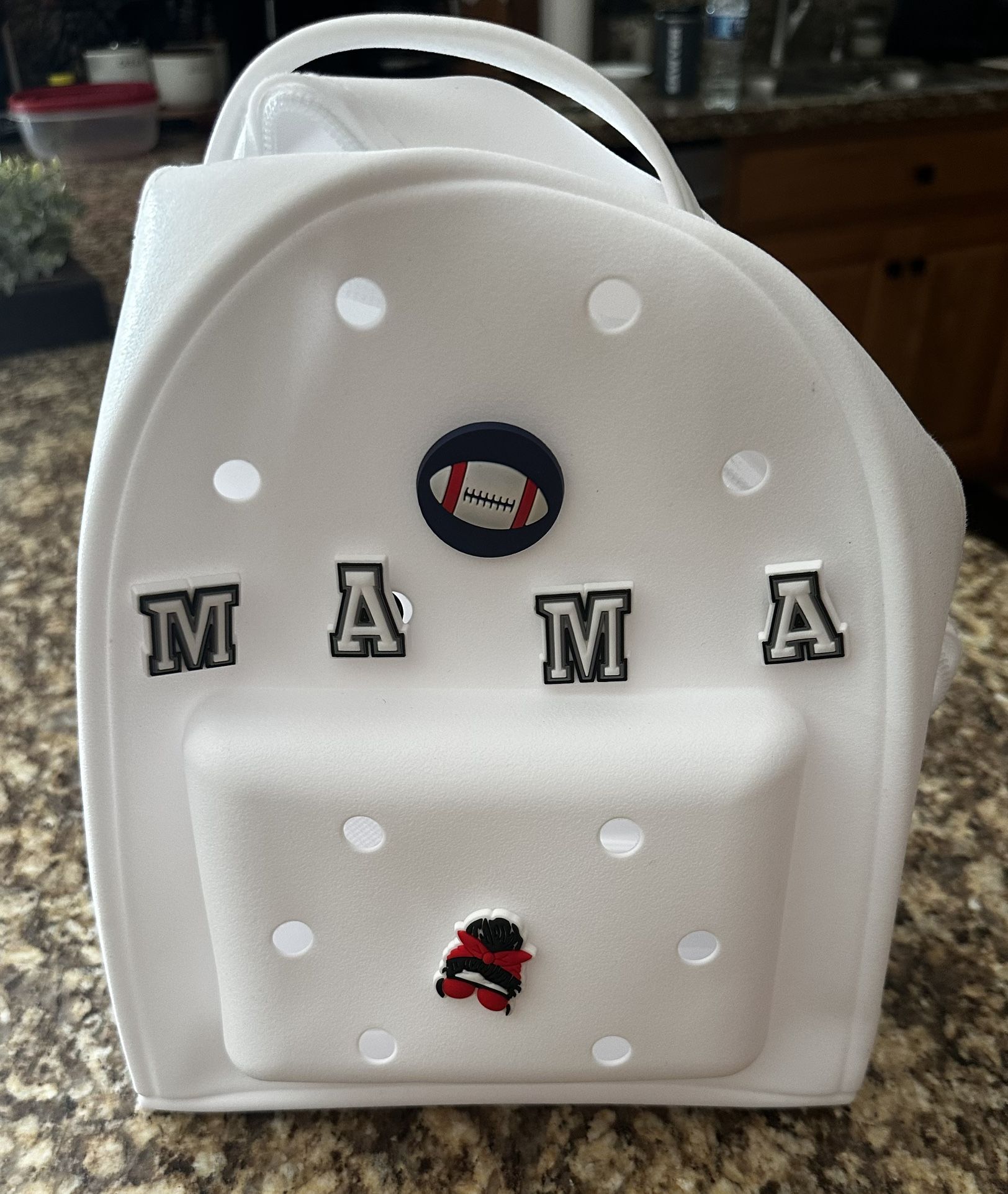 Rubber Book Bags Style Purse With Charms