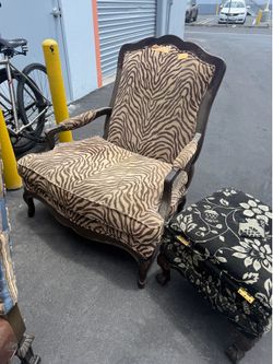 Zebra Print Accent Chair – Hollywood Regency Style