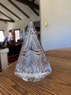 Waterford lead crystal Christmas Tree Votive Candle Holder 7.5”
