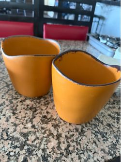Two 21 ounce mini dressing crocks