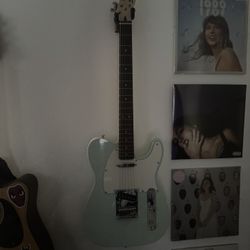 Light Blue Electric Guitar + Amp